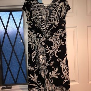 Black and white paisley dress barn dress